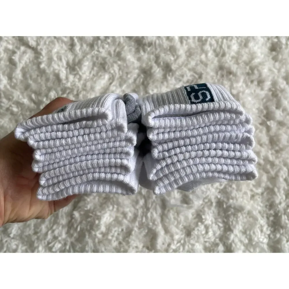 Spyder White Gray Crew Socks 6 pairs NEW Mens Size 6-12 Sports Everyday Comfort